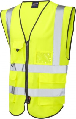 Premium Warnschutz reflektierende Sicherheitsweste Weste Jacke Reißverschluss vorne MED x 50 NEU