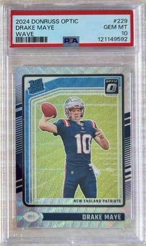 DRAKE MAYE - 2024 PANINI DONRUSS OPTIC PREMIUM WAVE #/300 - ROOKIE - PSA 10