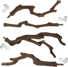 Natural Parrot Perch Bird Stand Pole Wild Grape Stick Paw Grinding Fork Parak...
