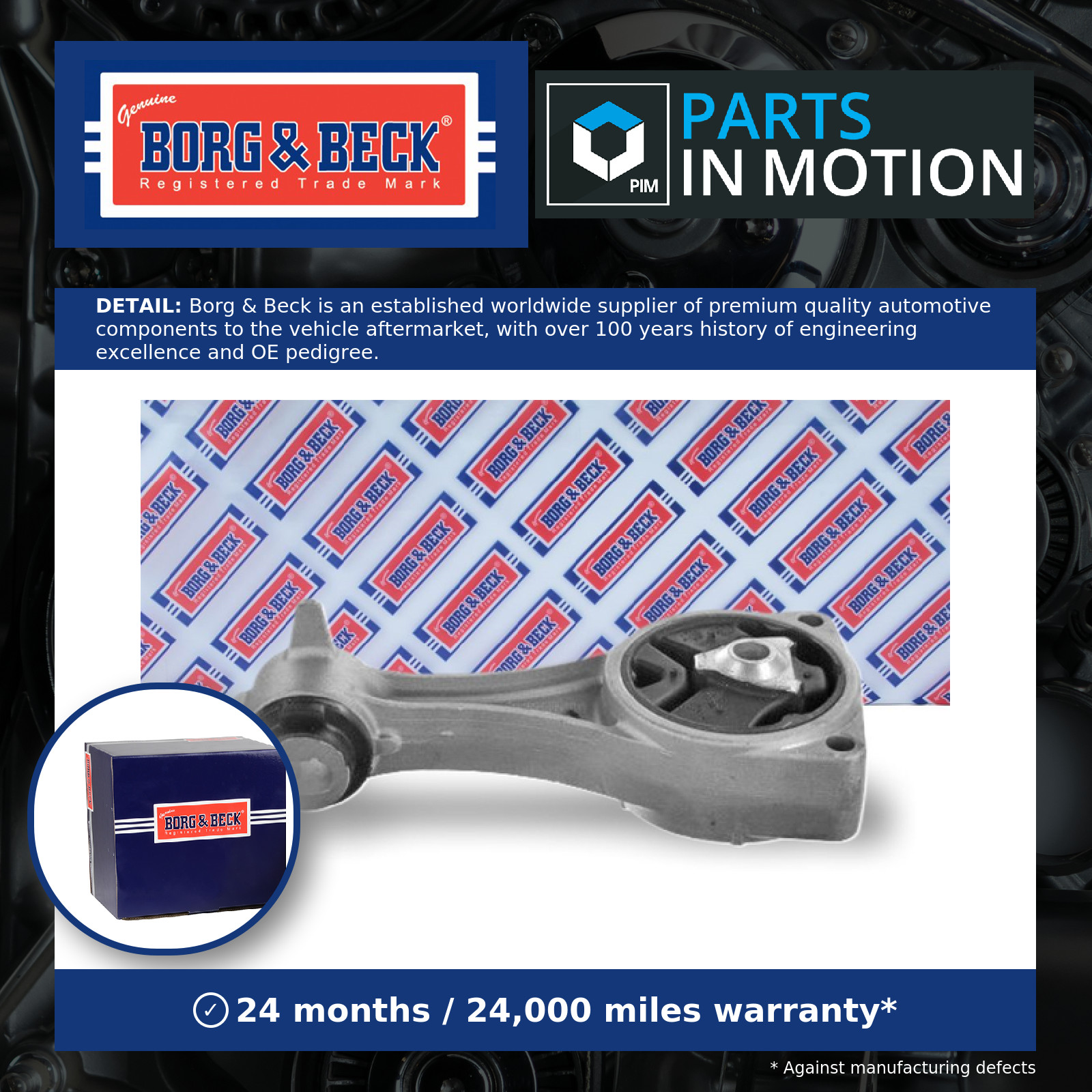 Engine Mount fits RENAULT LAGUNA 3.0D Upper Right 08 to 15 Mounting B&B Quality