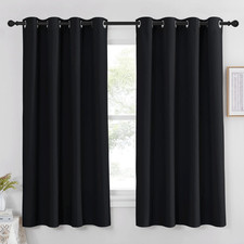 Black Out Curtains 63 inch Long - Grommet Thermal Insulated Modern Room Darkenin