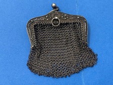 vecchio borsellino in maglia di metallo porta monete incompleto.