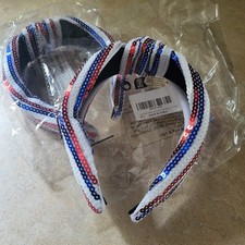 2 Sequin Beaded Headbands Patriotic 4th Of July Women Girls