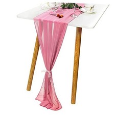 10ft Table Runner9x10 Inches Romantic Wedding Runner Sheer Bridal Party 2 Pink