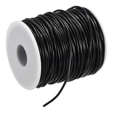 Solid Rubber Cord Tubing 55 Yards 2mm Dia Black Rubber Tube for DIY Craft