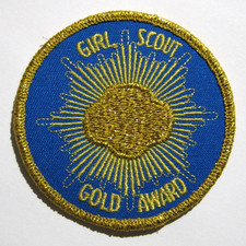 PARCHE PREMIO ORO AZUL Senior Vintage Girl Scout Pre-2011 insignia mejor ganada