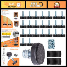 24 Pack Adjustable Furniture Levelers 1/4"-20 Thread with Felt Pads - 1" Feet fo