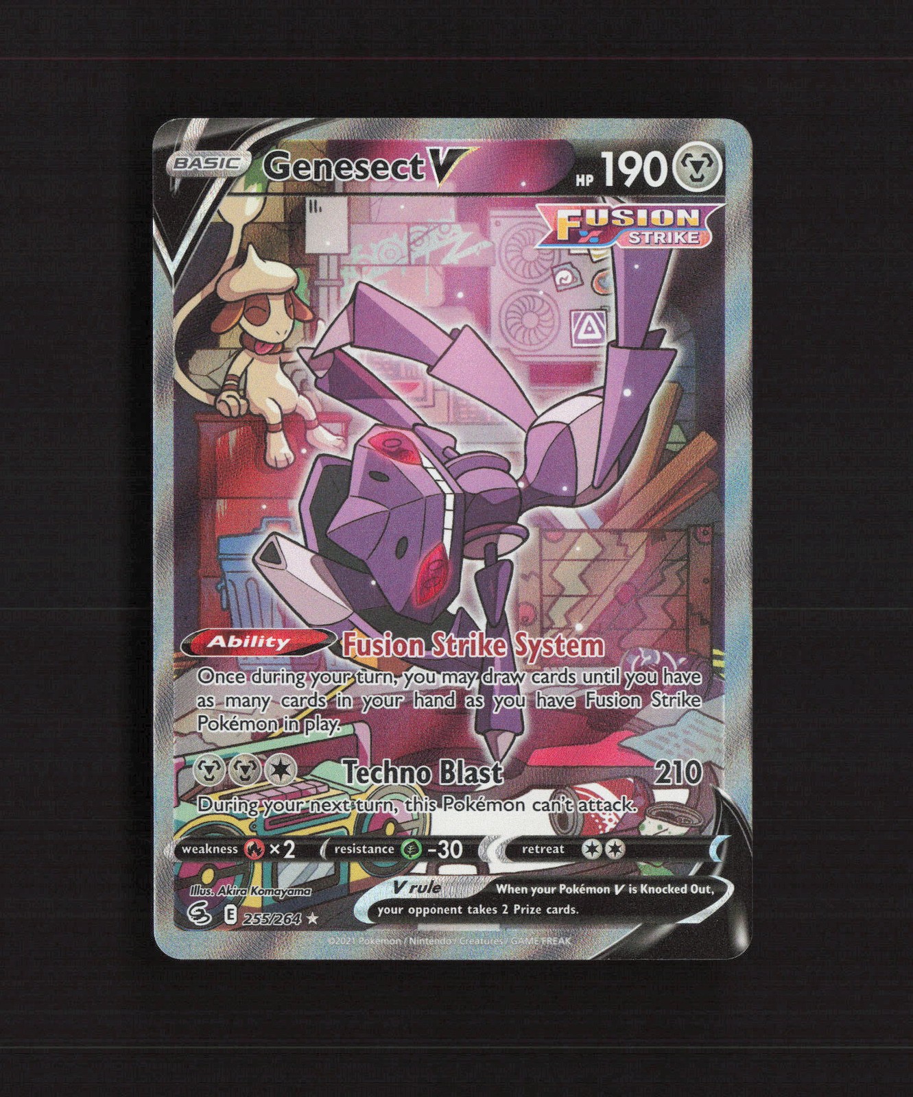 Genesect V 255/264 Fusion Strike Full Alt Art Ultra Rare Holo Pokemon Card NM