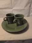 Fiestaware 2 Cups 2 Plates 10.5 Discontinued Color Sage Green