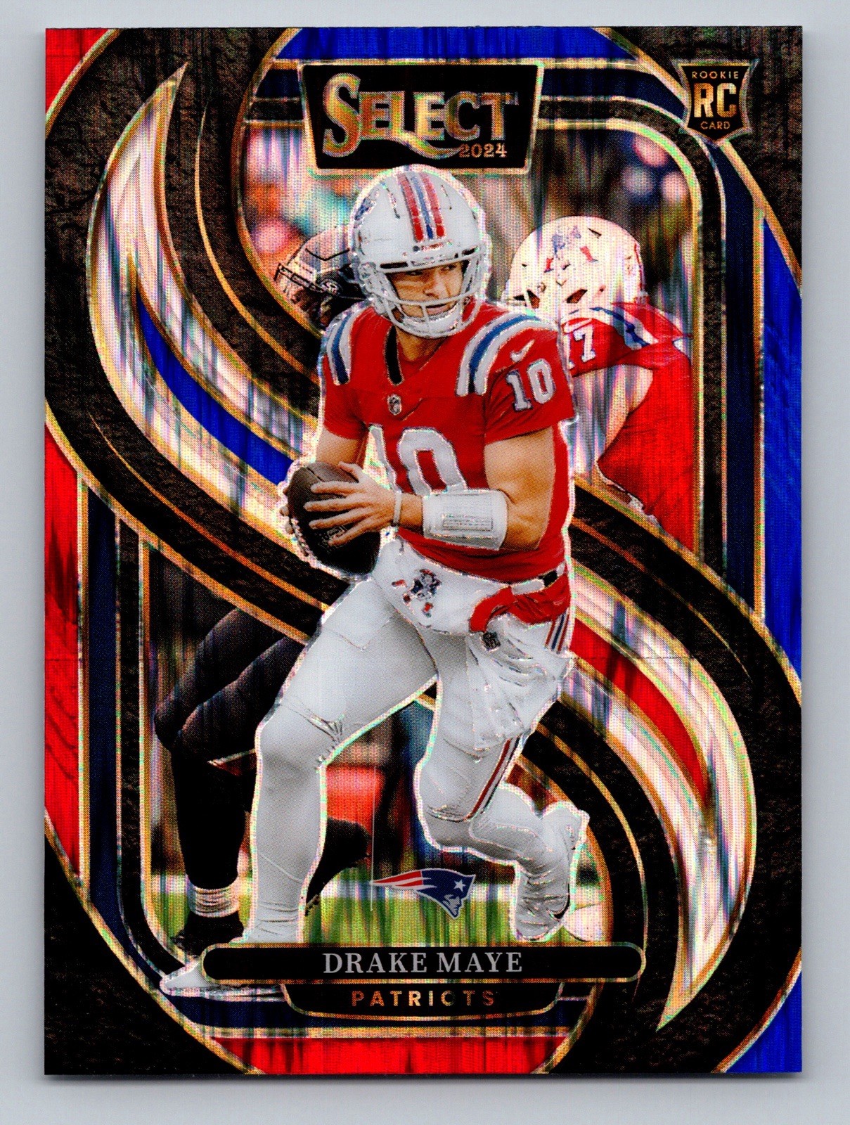 2024 Panini Select - Premier Level Drake Maye #113 Black & Red Shock Prizm (RC)