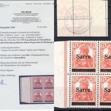 BMS121 Germania 4er Block 7,5 Pfg Mi 5bI (3) 5bI PF B pf Foto-Attest Braun VP