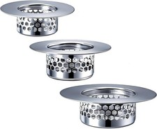Bathroom Drain Strainers Set of 3 Sizes , Hair Catcher for Bathroom Sink