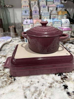 Rare! Le Creuset Mini Cocotte w/ Lid & Mini Casserole Dish - 8 Oz - Fig