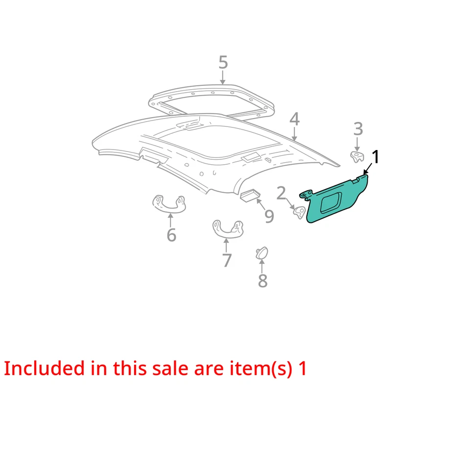 2004-2007 Ford Taurus Driver Sun Visor Mirror Left Sunvisor Grey H7W4I - Image 3 of 4