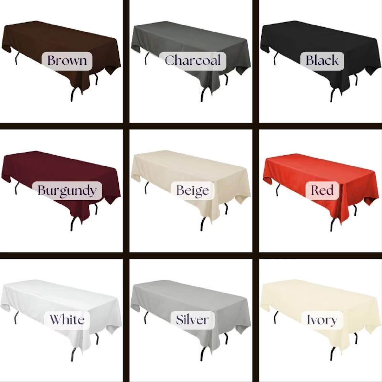 Premium Polyester Tablecloth 60"x108" &ndash; Rectangular for Weddings & Events
