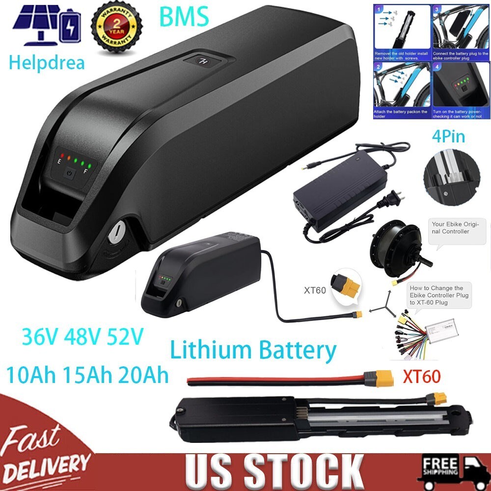 EBIKE BATTERY LITHIUM 52V 48V 36V 15Ah 20AH ≤1800W Motor Bicycle