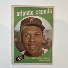 Topps 1959 Orlando Cepeda #390 Rookie of the Year Base Set Giants Baseball