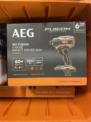 AEG 18V Fusion 6 Mode Impact Driver - Skin Only - BSS18B6 Brand New RRP $329