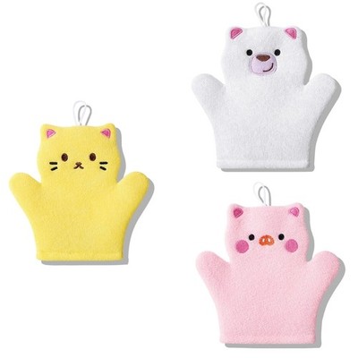 Reusable Kids Bath Scrub Mitts Gentle Fiber Texture Safe Daily Hygienes