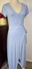 Forever 21 Wrap Dress Light Blue Stretch Size M Juniors 