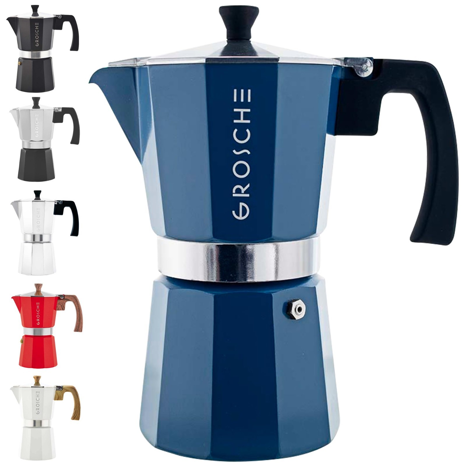 Moka Pot 9 Cup, 15.2 Oz, Blue - Italian Coffee Brewer Pe