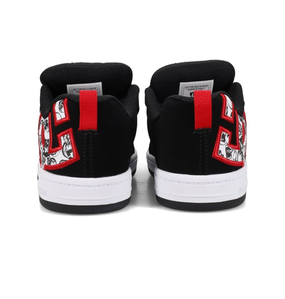 DC SHOES COURT GRAFFIK BLACK  WHITE RED YOUTH TRAINERS image 5