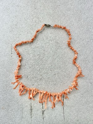 Halskette .925 Sterling & echter Zweig KORALLE abgestufte Zweige 16 Zoll 