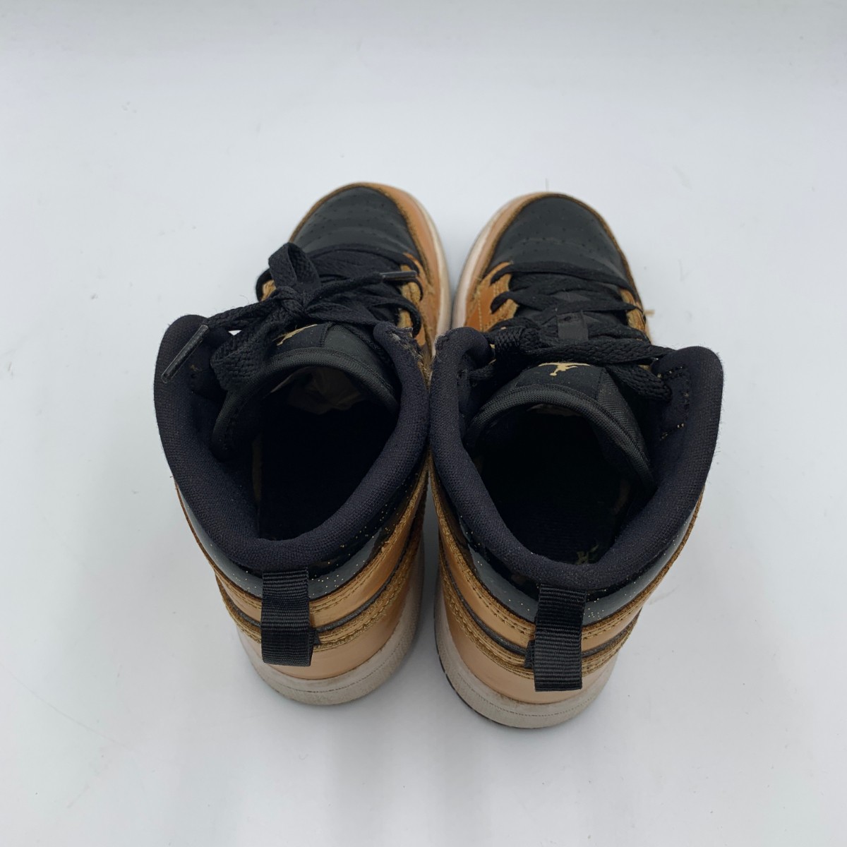 Nike Air Jordan 1 Mid SE DR6968-071 Youth 1 Shoes Gold Black Basketball Sneakers thumbnail 9