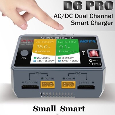 D6 Pro 200W AC 650W DC 15A Balance Ladegerät mit kabelloser Ladefunktion für