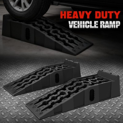 2Pcs Heavy Duty Car Ramps 8.6'' High Lift Service Ramps 14000lbs for Oil Changes