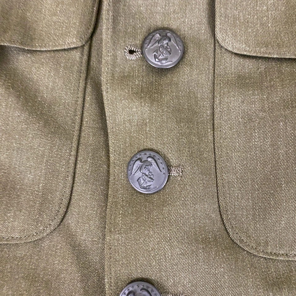 Flying Cross Military Jacket USMC Approved Men's Size Green 44 XL Wool Blend - Image 4 of 4