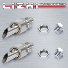 2X Exhaust Vacuum Kit Catch Can Vent E-VAC Scavenger Kit Fitting Male 10-AN Bung