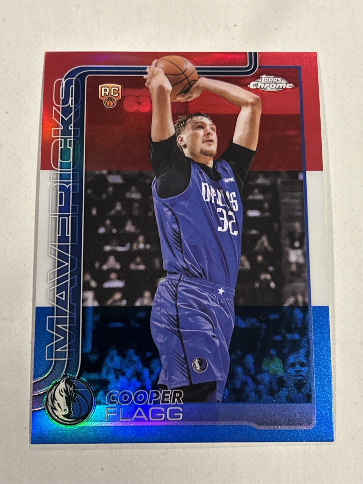 2025-26 TOPPS CHROME COOPER FLAGG RED WHITE BLUE PARALLEL ROOKIE CARD #251
