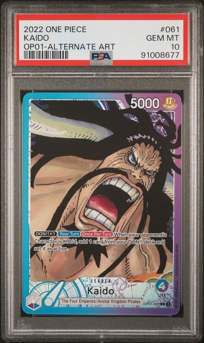 【英語版】treasure cup ONE PIECE Kaido psa10 Kaido Alt Art Leader Pre-Errata PSA 10 - One Piece Romance Dawn