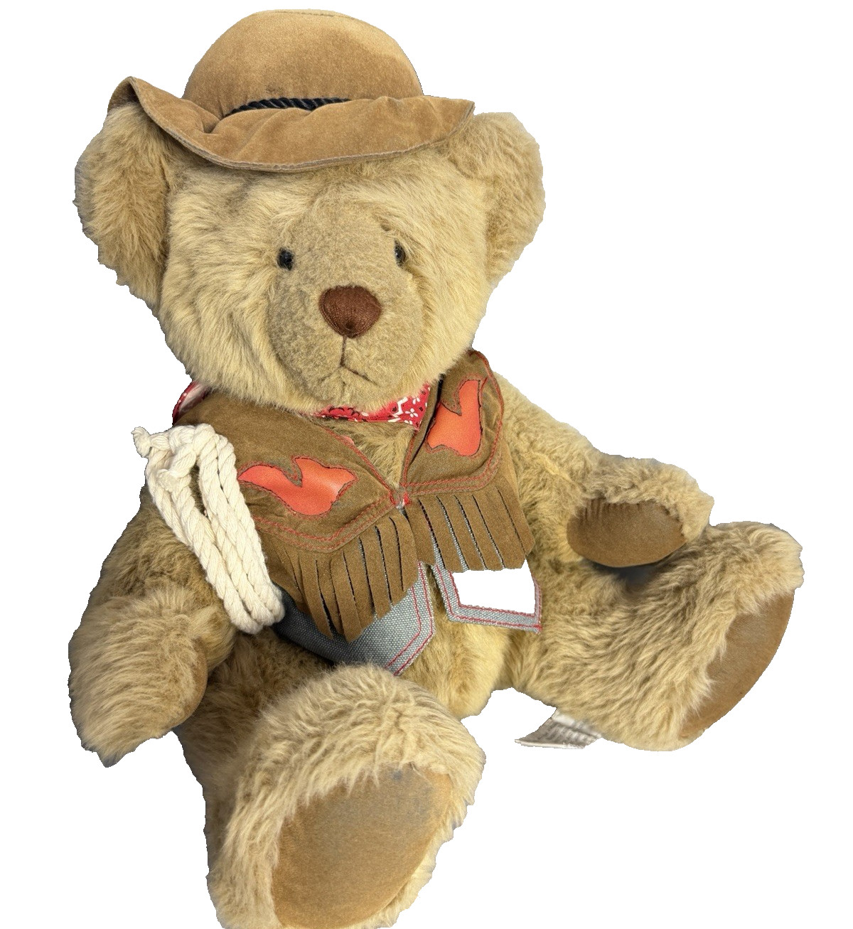 Russ Dude Cowboy Teddy Bear Plush Western Outfit Lasso 2003 Vintage Collectable