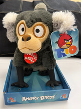 Angry Birds Rio Plush Monkey w/ Tags and Original Cardboard Base, No Sound 2011