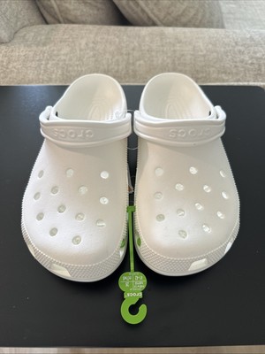 Crocs Unisex Classic Clog 10001-100 White Blanc Size M8/W10 New !