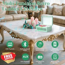 Gueray Portable CD Player with Speakers, Rechargeable Bluetooth, Retro