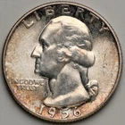 1956 Washington Quarter, Light Rainbow Toning