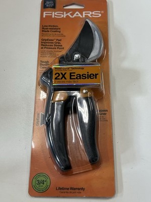 Fiskars 9844 Bypass Pruner Low Friction Rust Resistant Grip Ease 2x Easier 3/4''