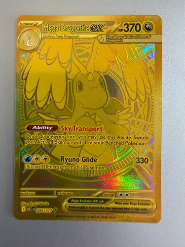 Pokemon Mega Dragonite ex 295/217 Hyper Rare Gold Foil-Ascended Heroes