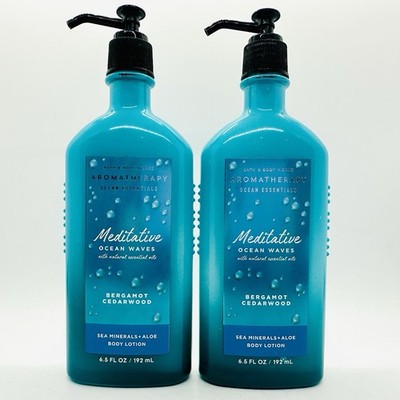 2/PCS! B&BW AROMATHERAPY MEDITATIVE OCEAN WAVES BERGAMOT CEDARWOOD BODY LOTION
