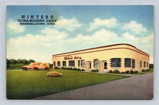 Winters Ultra-Modern Dairy Marshalltown Iowa Vintage Linen Postcard