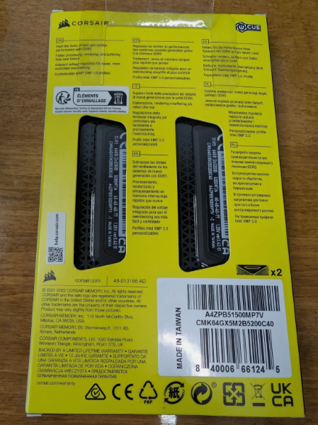 🔥Corsair Vengeance 64GB(2 x 32GB) DDR5-5200 PC5-41600CL40