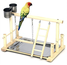 Bird Playground Gym Vootee Parakeet Cockatiel Parrot Swing Ladder Feeding Cups