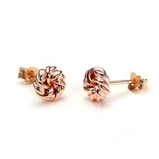 9ct Rose Gold 6mm Round Knot Stud Earrings / Studs / Earring / Knots