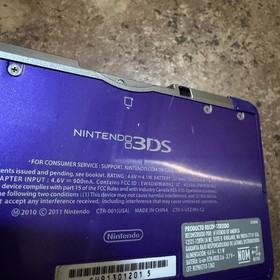 Nintendo 3DS CTR-001 Midnight Purple Portable Gaming Console Stylus Charger US