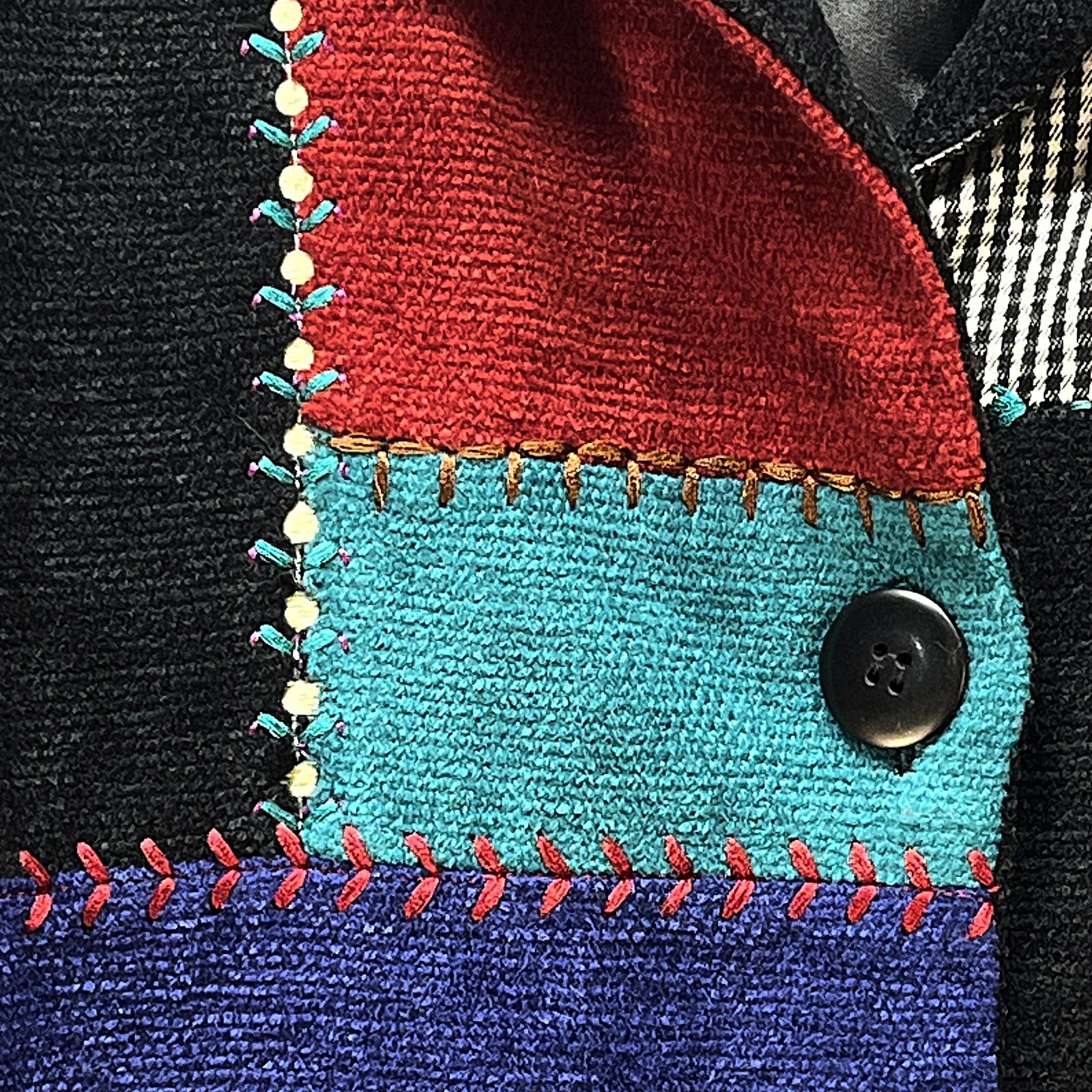 Koret Embroidered Patchwork Gingham Button Front … - image 7