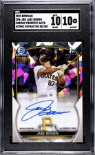 2023 Bowman Chrome Autograph Jase Bowen Atomic Refractor /100 RC SCG 10 GEM MINT