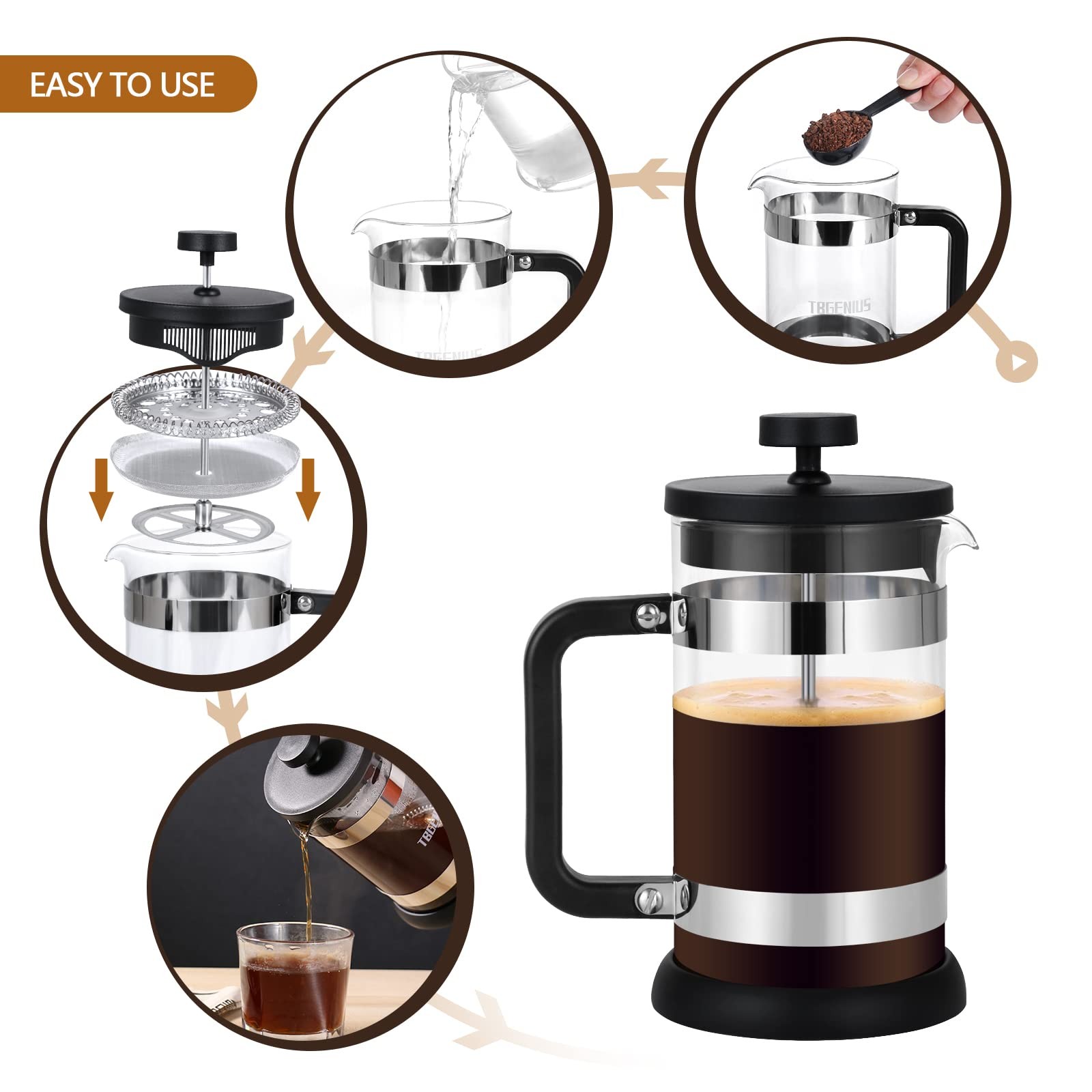 Coffee Maker 21 Oz, Cold Brew Heat Resistant Coffee Pot Acce